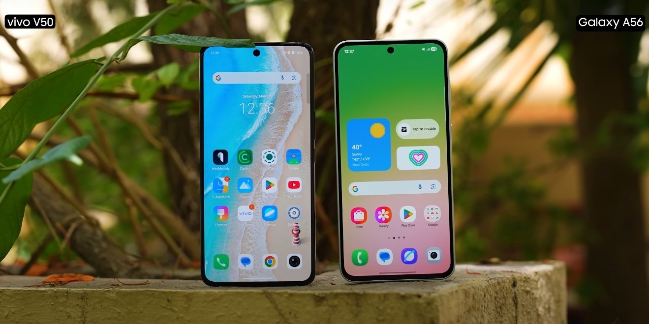 Samsung Galaxy A56 vs Vivo V50 screen
