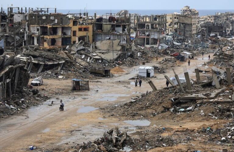 Gaza City destruction after truck bomb