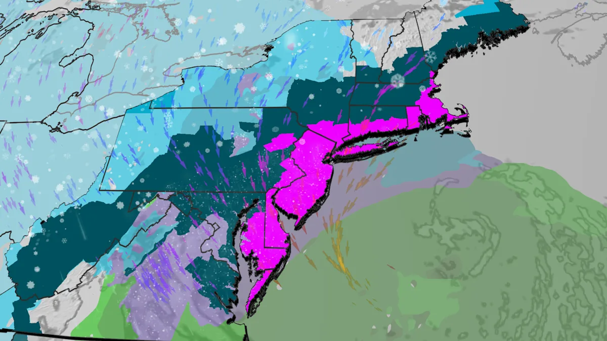 A powerful winter storm is bringing heavy snow and strong winds to the Northeast and New England regions, with a blizzard warning issued for several areas, Winter Storm Hernando is expected to cause widespread disruption and damage