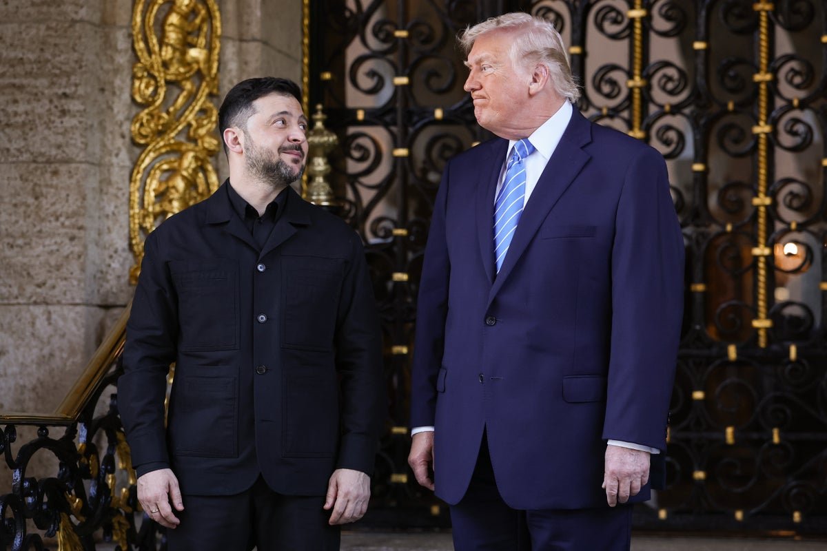 Donald Trump and Volodymyr Zelensky meeting