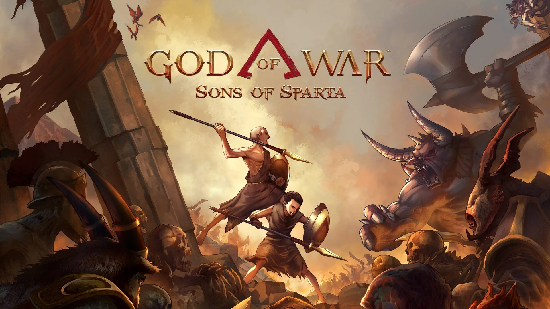 God of War: Sons of Sparta gameplay screenshot, showing the game's vibrant colour palette and immersive atmosphere, with a focus on the primary keyword, God of War