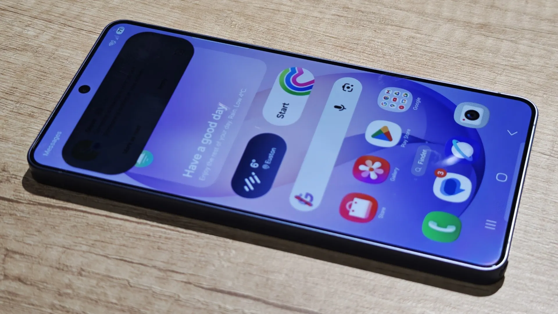 The Samsung Galaxy S26 Ultra's Privacy Display in action, showing how the screen changes as the viewing angle shifts, highlighting the phone's advanced privacy features and innovative technology