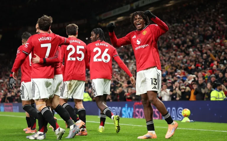 Manchester United football team in action
