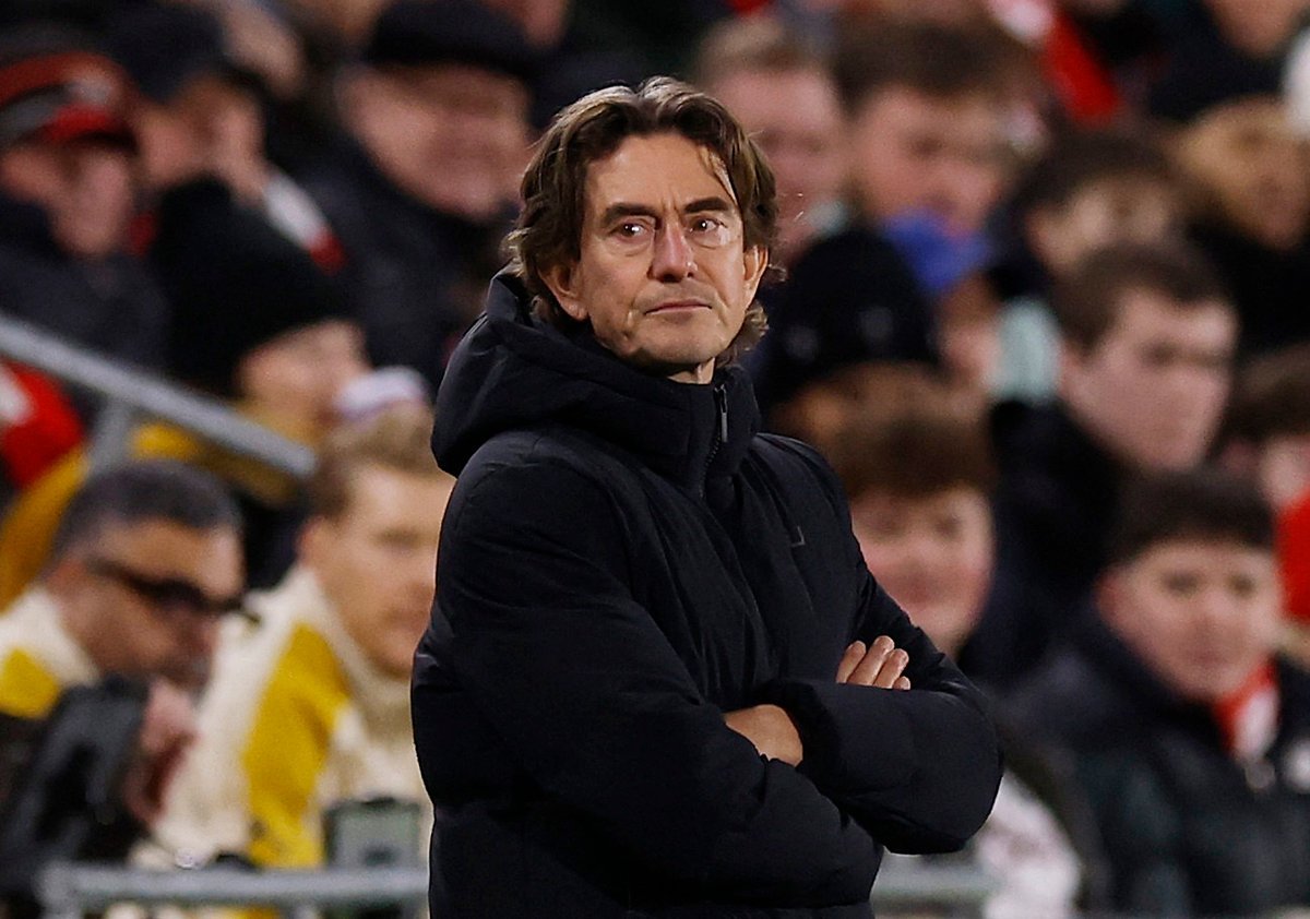 Thomas Frank on the touchline during Tottenham draw