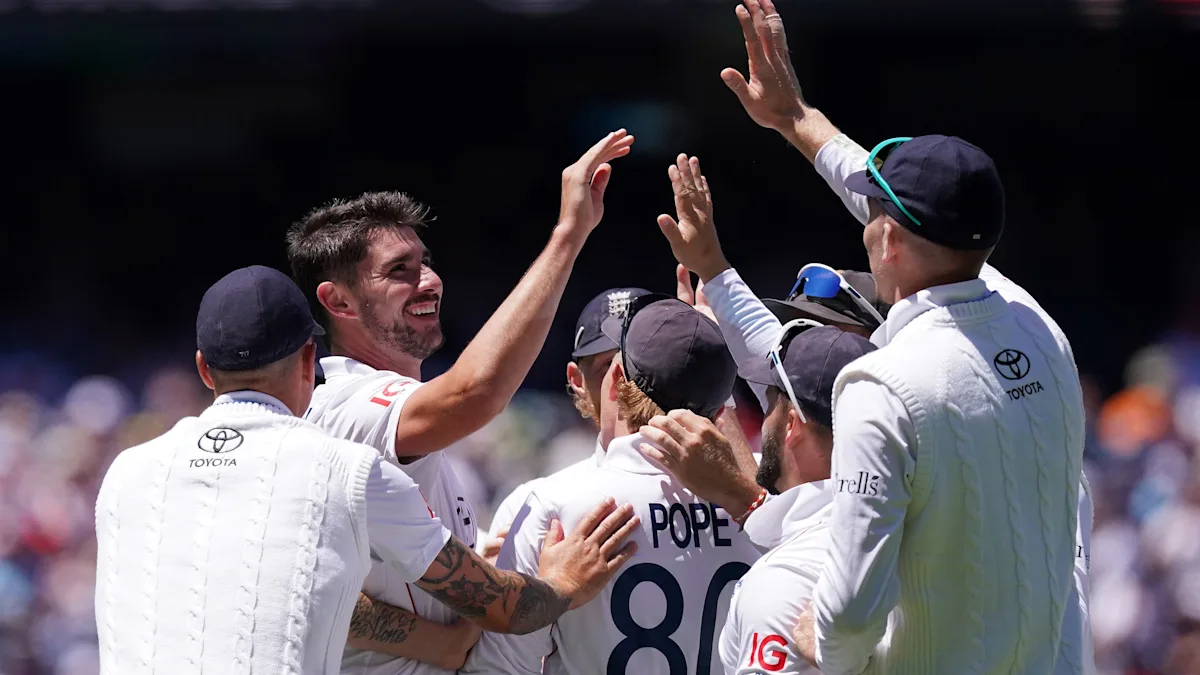 England bowlers in action at MCG cricket ground