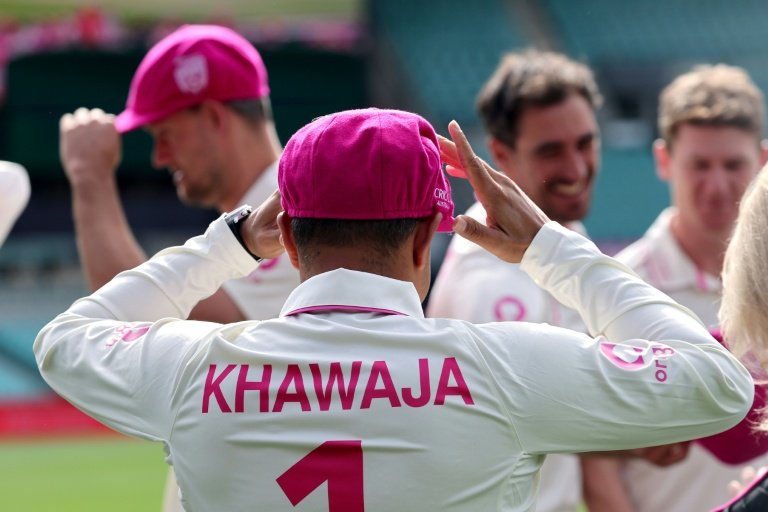 Usman Khawaja in action during Ashes series