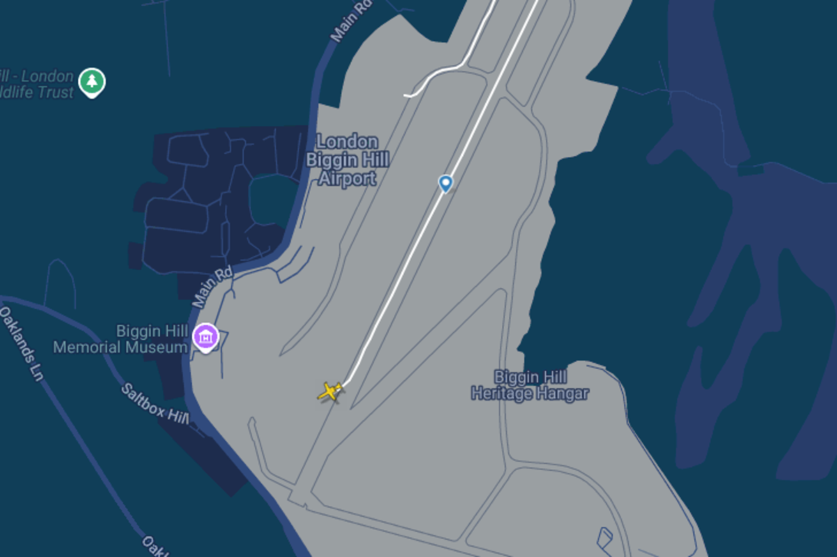 private jet on london airport runway