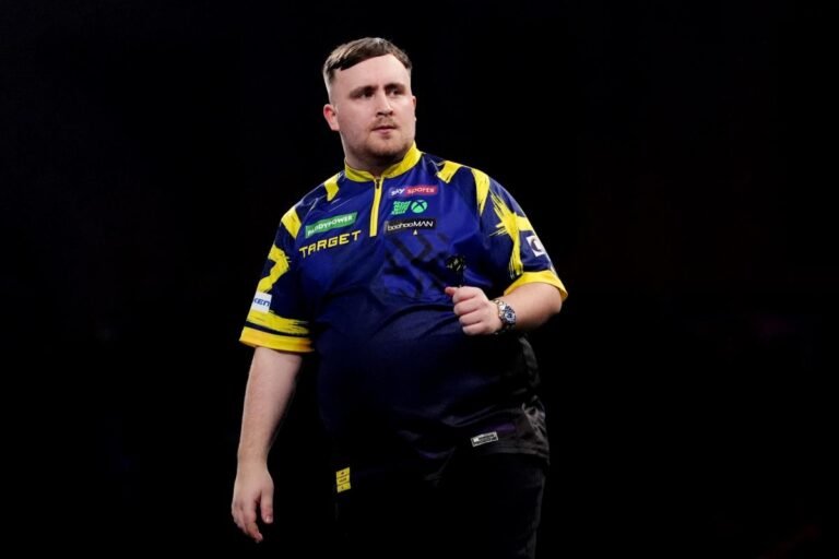 Luke Littler in action at World Darts Championship