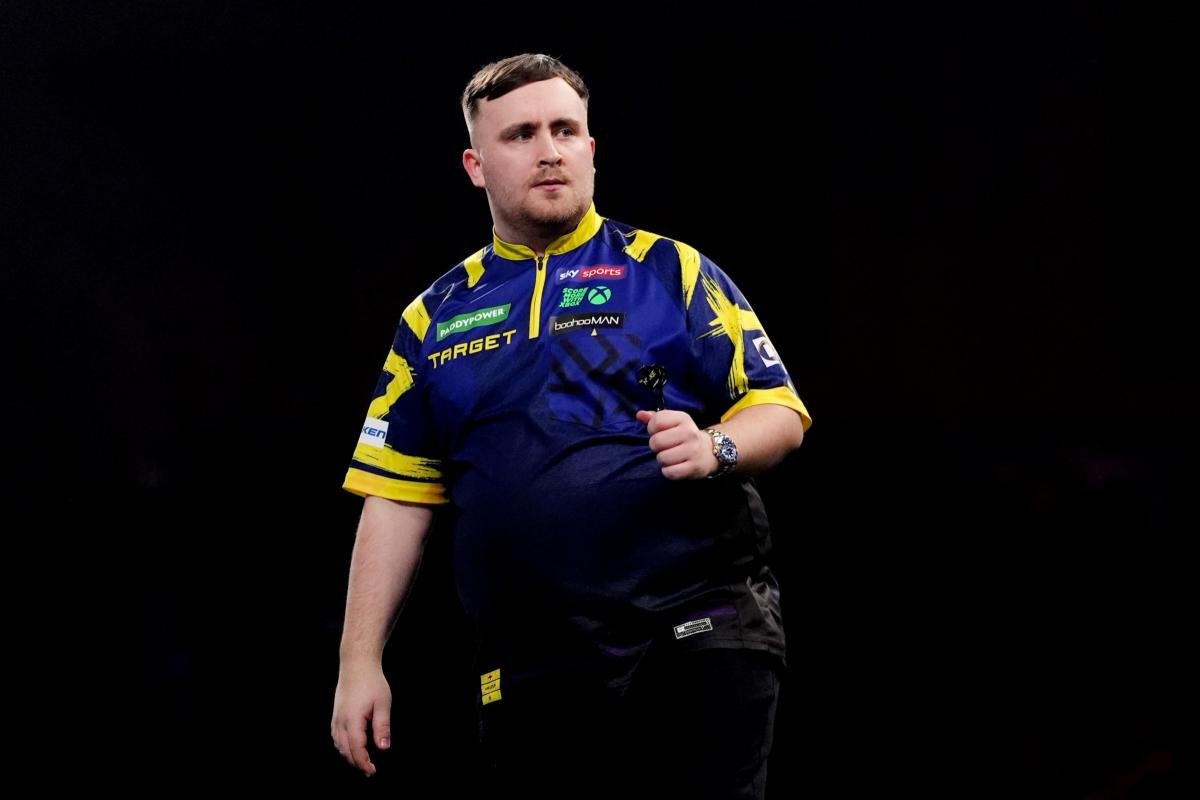 Luke Littler in action at World Darts Championship