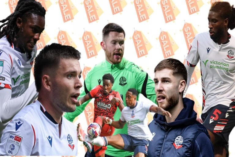 Bolton Wanderers football players in action