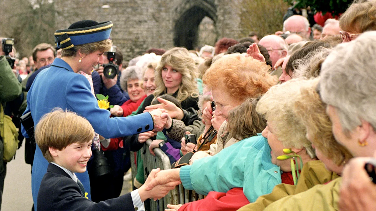 A touching photograph of Princess Diana with her sons, Prince William and Prince Harry, surrounded by loving memories and cherished moments, remembering the people's princess on Mother's Day