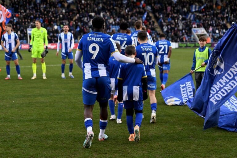 Colchester United players in action