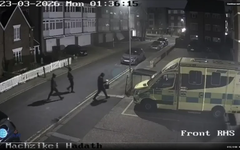 A London synagogue with ambulances parked outside, a symbol of the recent anti-Semitic attack that has left the community shaken, with a focus on the primary keyword phrase anti-Semitic attack