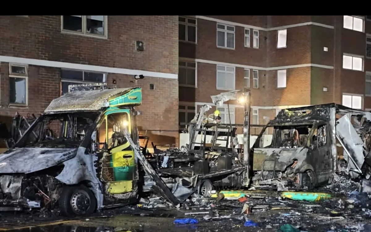 A burnt-out ambulance, a sombre reminder of the anti-Semitic attack that shook the community, with the primary keyword being anti-Semitic attack