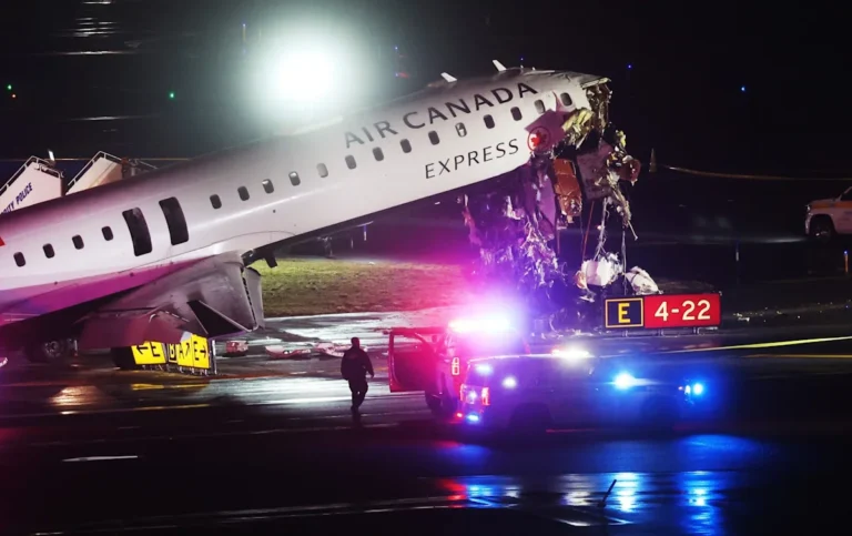 A plane collides with a fire engine at New York airport, resulting in a devastating fire and loss of life, highlighting the importance of airport safety and emergency response systems