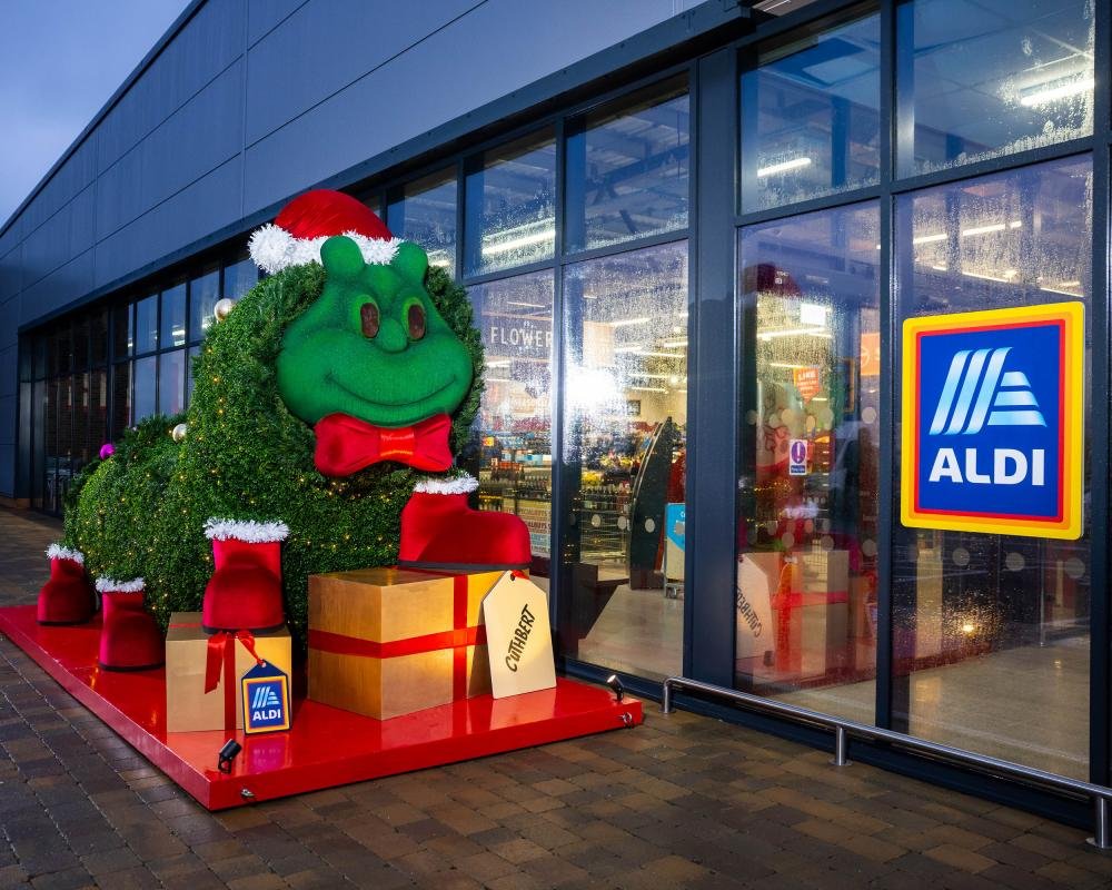 Aldi store with christmas decorations