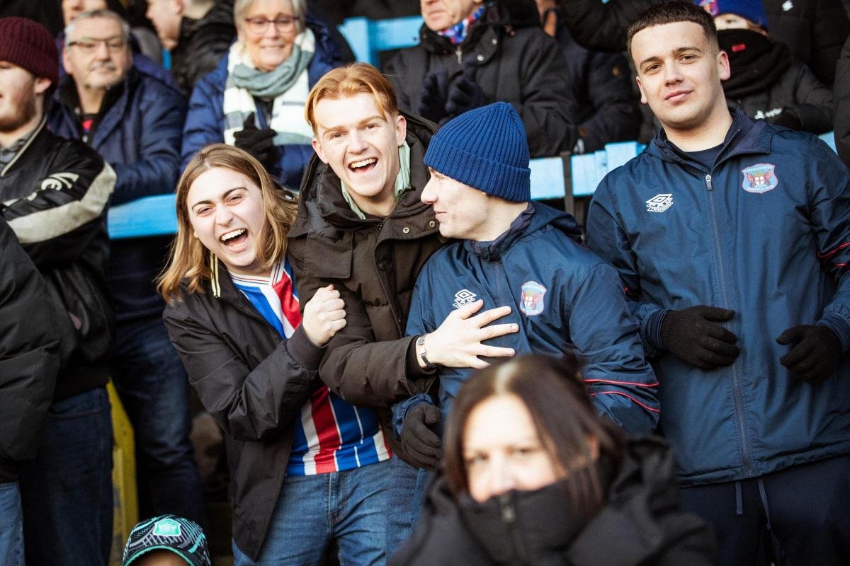 Carlisle United fans celebrating football win