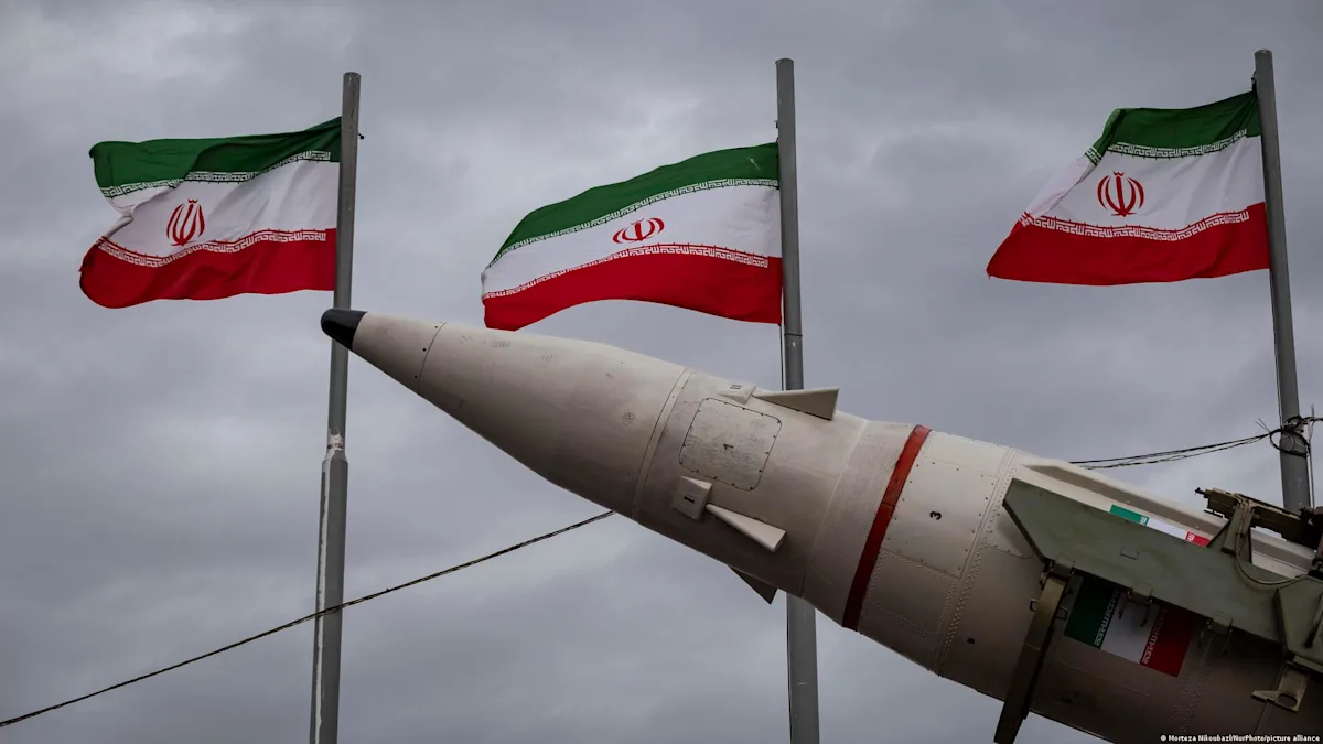 Iran's military arsenal, featuring a range of missiles and weaponry, with a focus on its ballistic missile programme and capabilities, highlighting the country's military strength and behaviour in the region, with a colour of aggression and a key factor in its relationships with other nations