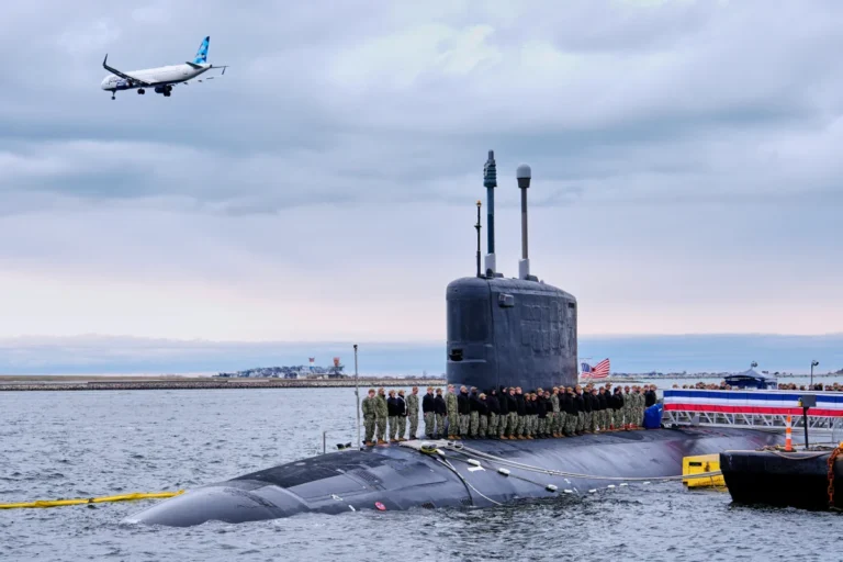 The USS Massachusetts submarine, with its advanced technology and stealth capabilities, is a powerful addition to the Navy fleet, carrying 24 Tomahawk cruise missiles and embodying the latest advancements in naval engineering, with a focus on national security and defence strategy