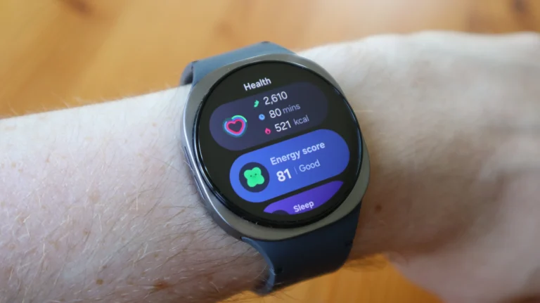A Samsung Galaxy Watch on a person's wrist, displaying a blood pressure reading. The watch is sleek and modern, with a clear and easy-to-read interface. The blood pressure tracking feature is a valuable tool for individuals looking to monitor their cardiovascular health, and the Samsung Galaxy Watch is at the forefront of this technology. With its user-friendly design and accurate readings, this smartwatch is perfect for fitness enthusiasts and health-conscious individuals alike. The UK release of this feature is a significant development, and users can expect to see more innovative health tracking solutions from Samsung in the future.