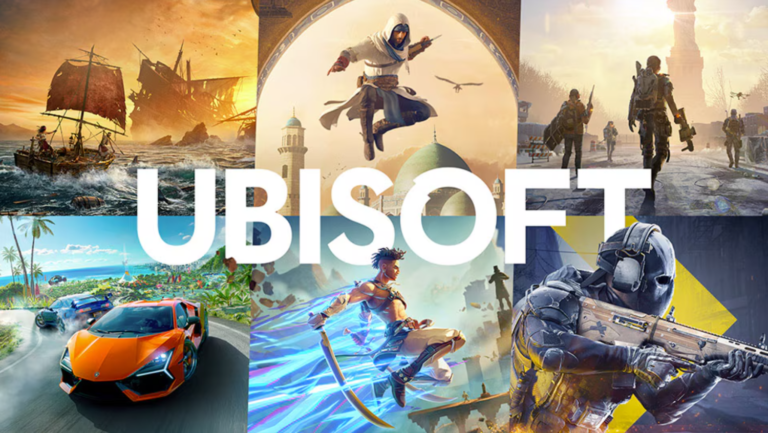 Ubisoft's logo, symbolising the company's commitment to innovation and quality in the gaming industry, with a focus on its portfolio reset and future plans, including the cancellation of the Prince of Persia remaster