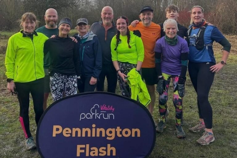 Lostock AC members in action at a fell race