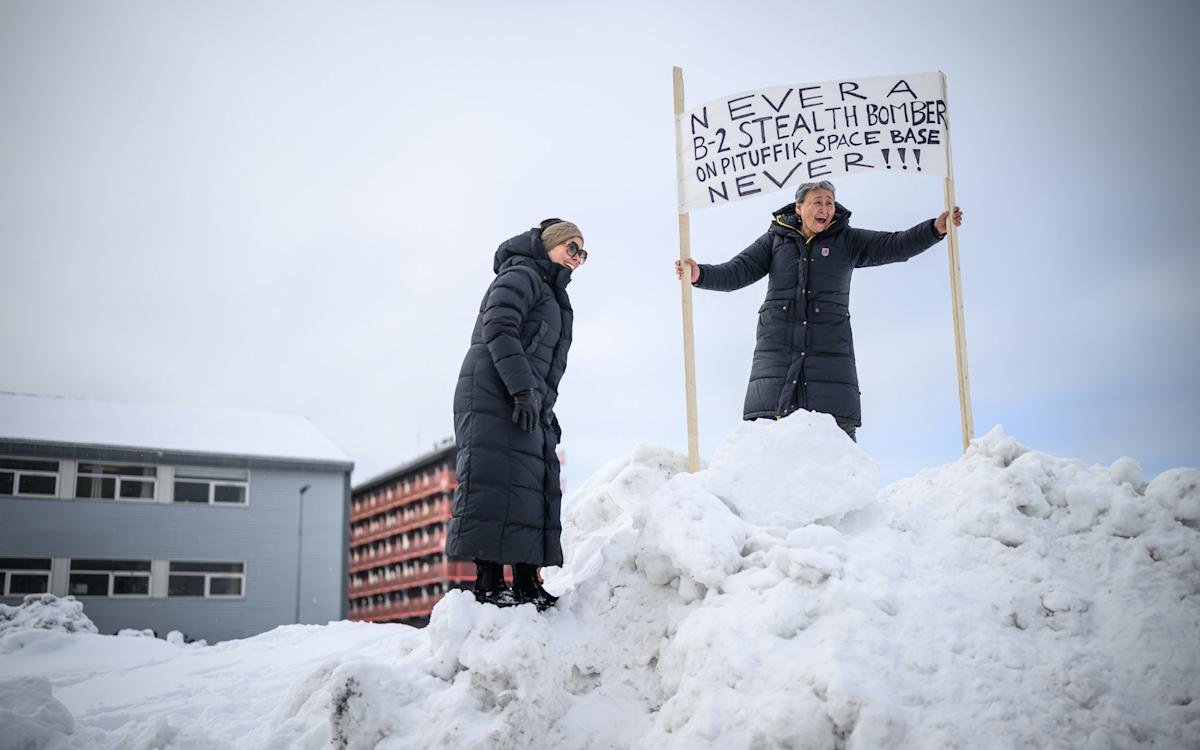 Greenland flag with independence slogan