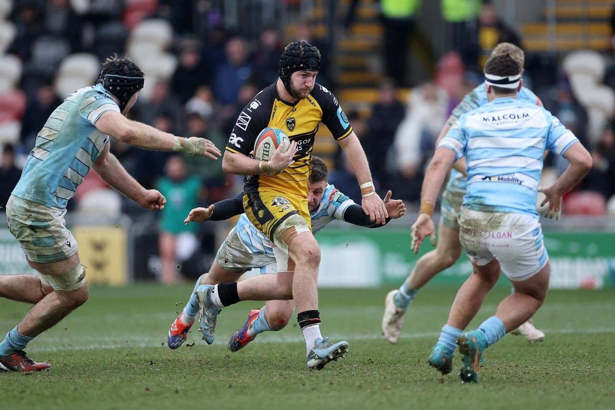 Wales U20s rugby team in action