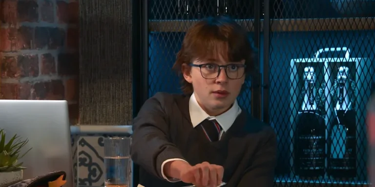 A dramatic scene from Coronation Street featuring Sam, Will, and Megan, showcasing the intense and thrilling storyline that will leave viewers on the edge of their seats, with the characters' behaviour and relationships being under scrutiny, as the drama unfolds on ITVX