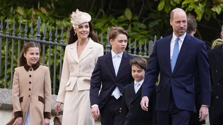 The royal family, including Kate, William, and their children, attend the traditional Easter service, surrounded by the pomp and circumstance of the royal tradition, with the primary keyword being Royal Family Easter Celebrations