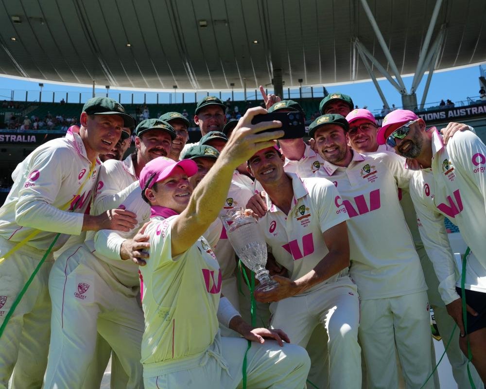 Ashes series cricket action