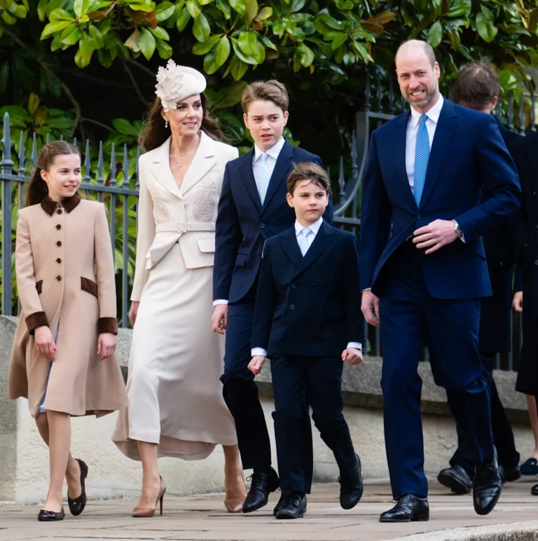The Royal Family attending the Easter Sunday service, surrounded by colour and vibrancy, with the Queen leading the way, a perfect example of the modern monarchy in action, with a focus on tradition and community