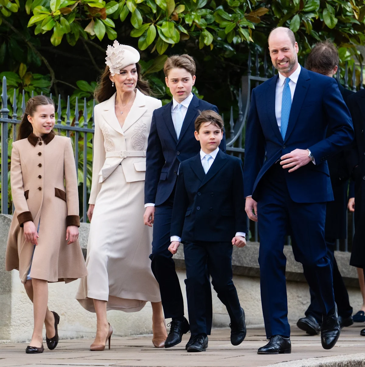 The Royal Family attending Easter Sunday service, showcasing their modern take on traditional celebrations with vibrant colours and joyful behaviour
