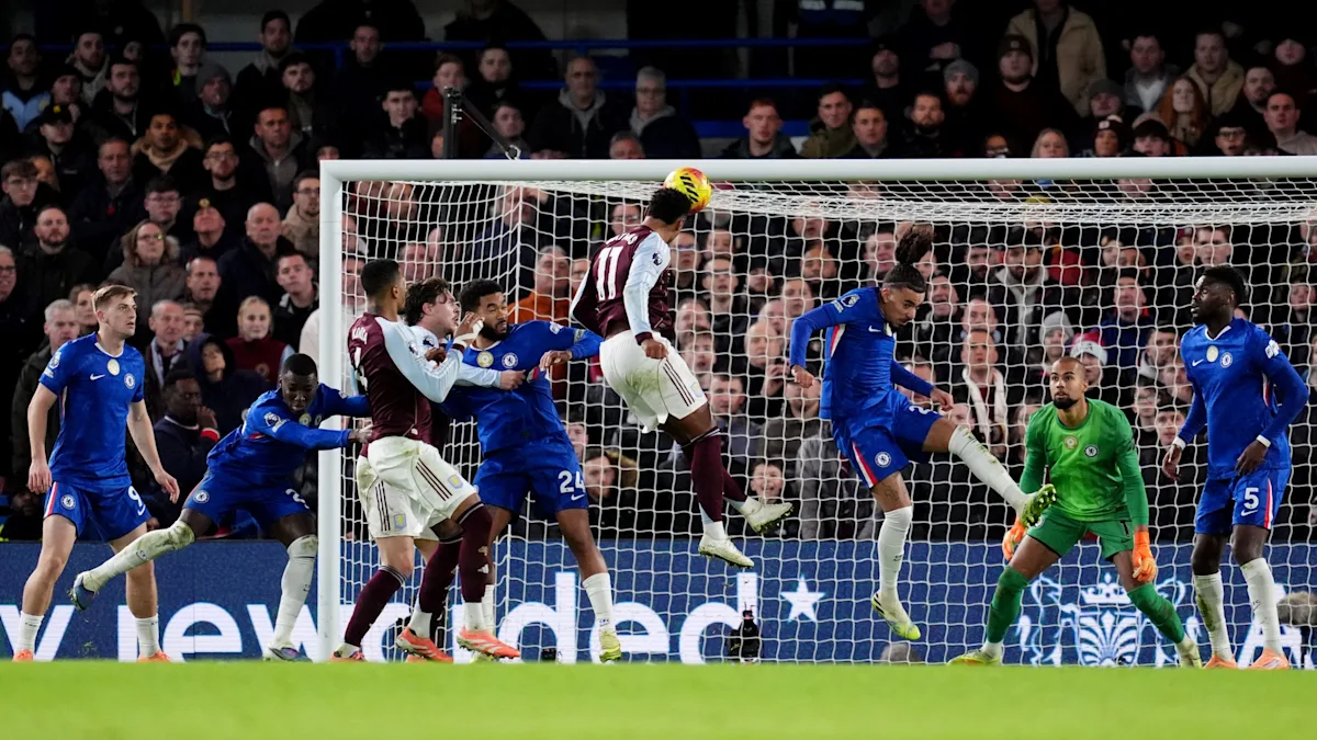 Aston Villa football team in action