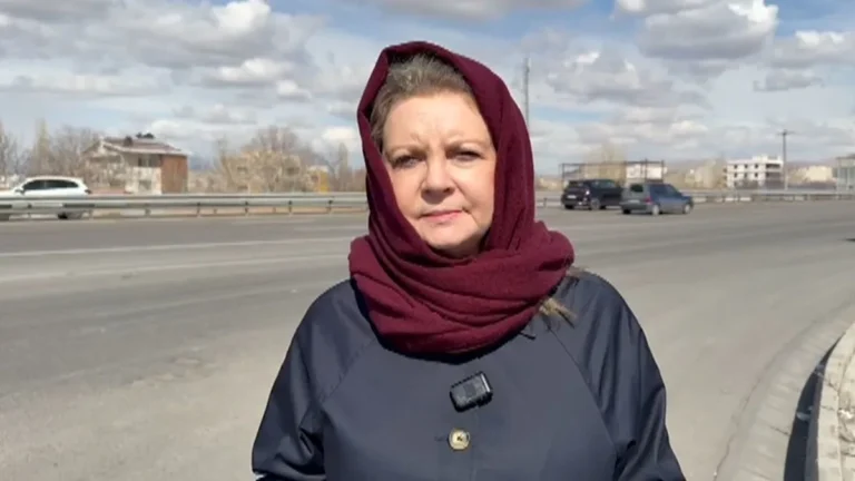 Iranian landscape with a sense of uncertainty and tension, a clock ticking in the background, symbolising the looming deadline and the country's precarious situation, with the international community watching and waiting to analyse the situation