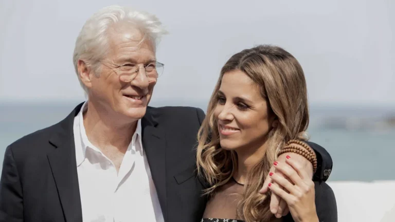Richard Gere and Alejandra Silva with their three children, a heartwarming family portrait that captures the love and joy they share, with a beautiful colour palette and a sense of togetherness, highlighting the importance of family and relationships in their lives
