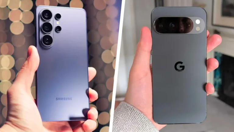 A side-by-side comparison of the Pixel and Galaxy phones, showcasing their unique features and designs, with a focus on the primary keyword phrase 'flagship phone'
