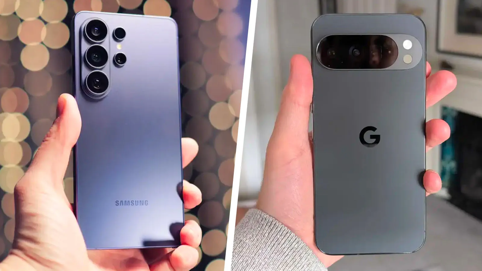 A side-by-side comparison of the Pixel and Galaxy phones, showcasing their unique features and designs, with a focus on the primary keyword phrase 'flagship phone'