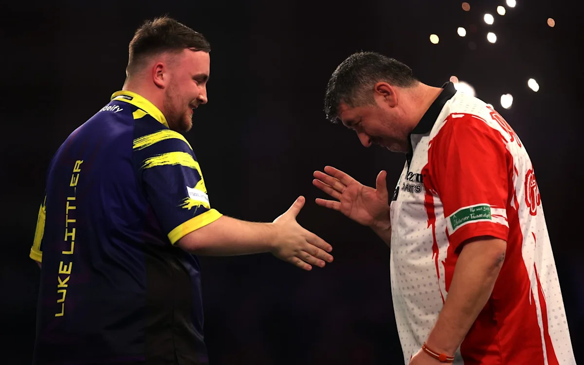 Luke Littler in action at World Darts Championship