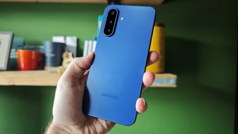 The Samsung Galaxy A17 5G phone with a stunning 6.7-inch OLED display and a slim design, perfect for everyday tasks and some gaming, with a triple rear camera system and a long-lasting 5000mAh lithium-ion battery