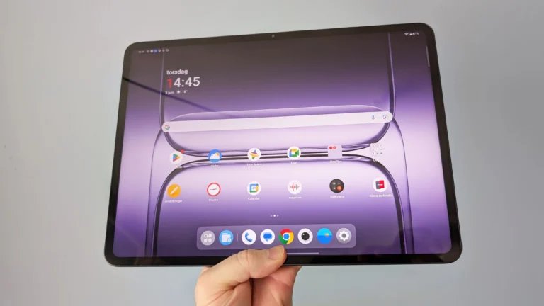 OnePlus tablet being held up, trophy-style, against a faint light source, with the words 'Exceptional Power' and 'Coming Soon' in the background, hinting at the upcoming launch of the OnePlus Pad 3 Pro in the UK