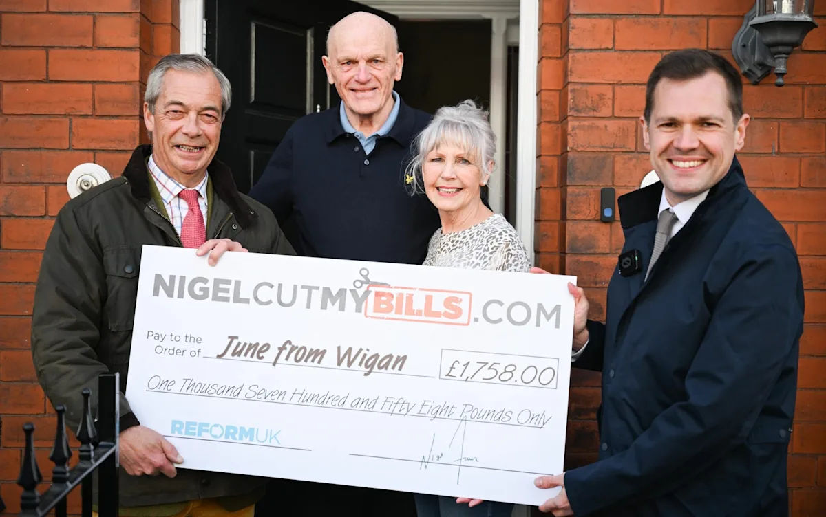 A person holding a pile of unpaid energy bills, with a concerned expression, highlighting the issue of Reform's unpaid energy bills and the need for integrity in the energy sector