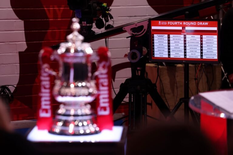fa cup football trophy and ball