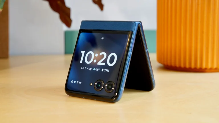 The new Motorola Razr 70 and Razr 70 Ultra smartphones, featuring the brand's signature material finishes and sleek design, with a focus on the UK smartphone market and the latest technology trends