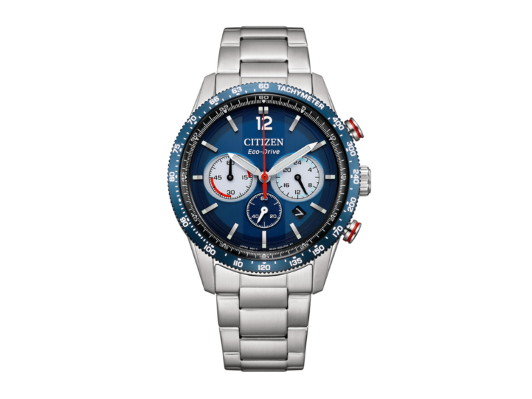 The Citizen CA4716-50L blue chronograph watch, with a 39.5 mm stainless steel case and solar-powered B620 movement, is a stylish and innovative timepiece that embodies the perfect blend of style and functionality, with a striking blue dial and sleek design, making it a must-have for watch enthusiasts, featuring Eco-Drive technology for a more sustainable and environmentally friendly watch