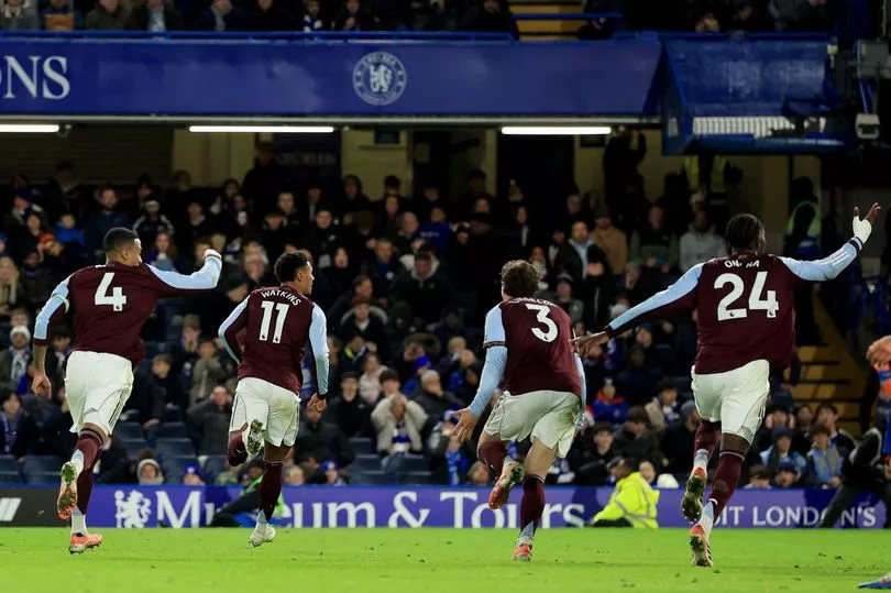 Aston Villa players celebrating their win