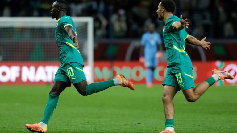 Senegal football team celebrating