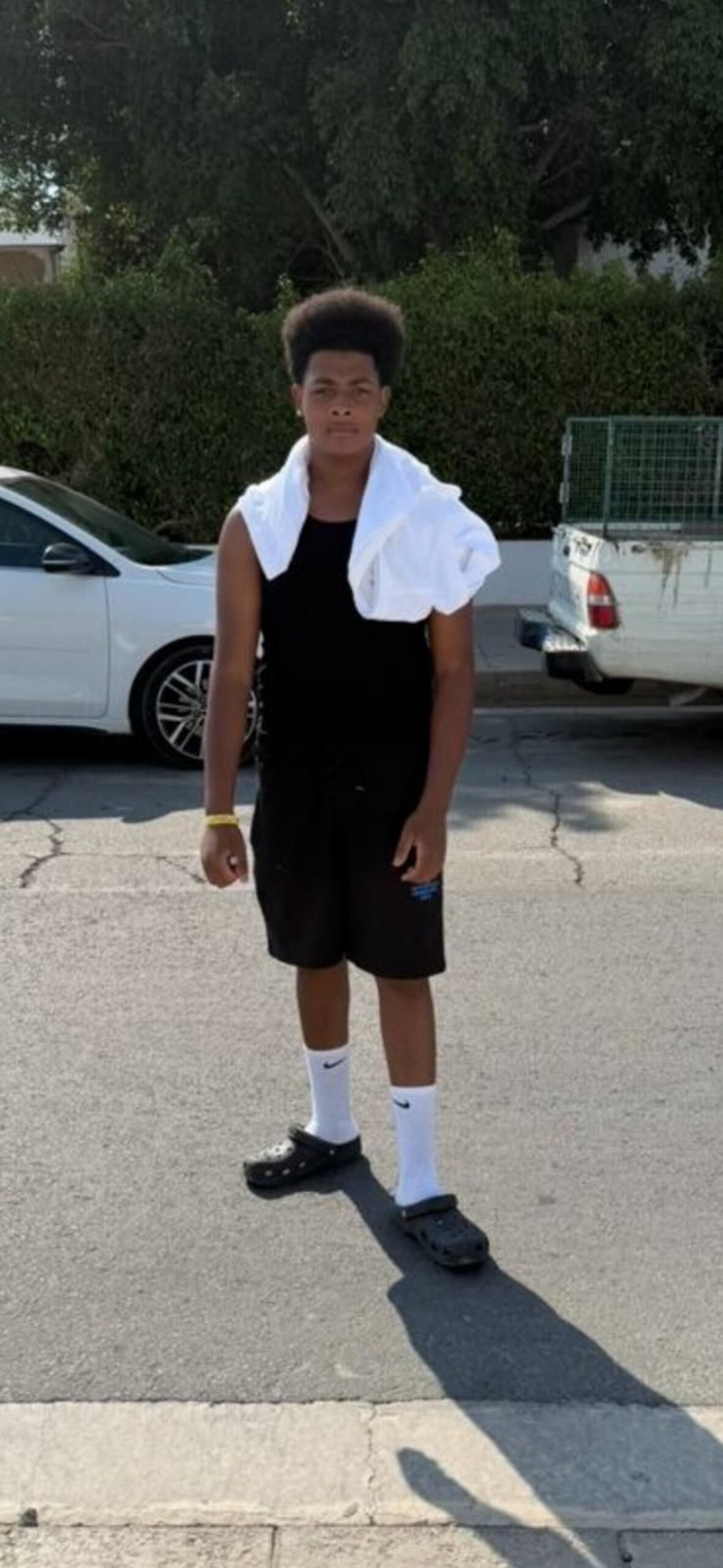 Feltham stabbing scene with police