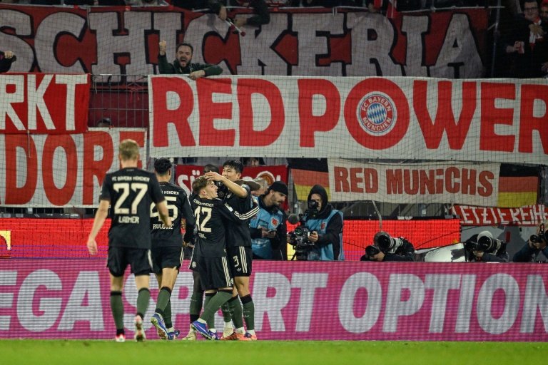 Bayern Munich players celebrating a goal