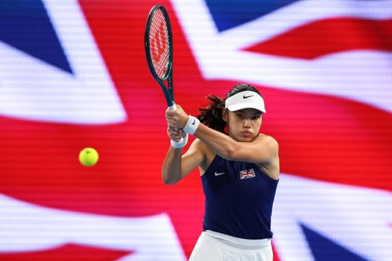 Emma Raducanu in action at the Australian Open